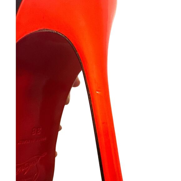 Christian Louboutin Astrogirl Patent Colorblock Heels Black Pink Gold 38 - Picture 15 of 15